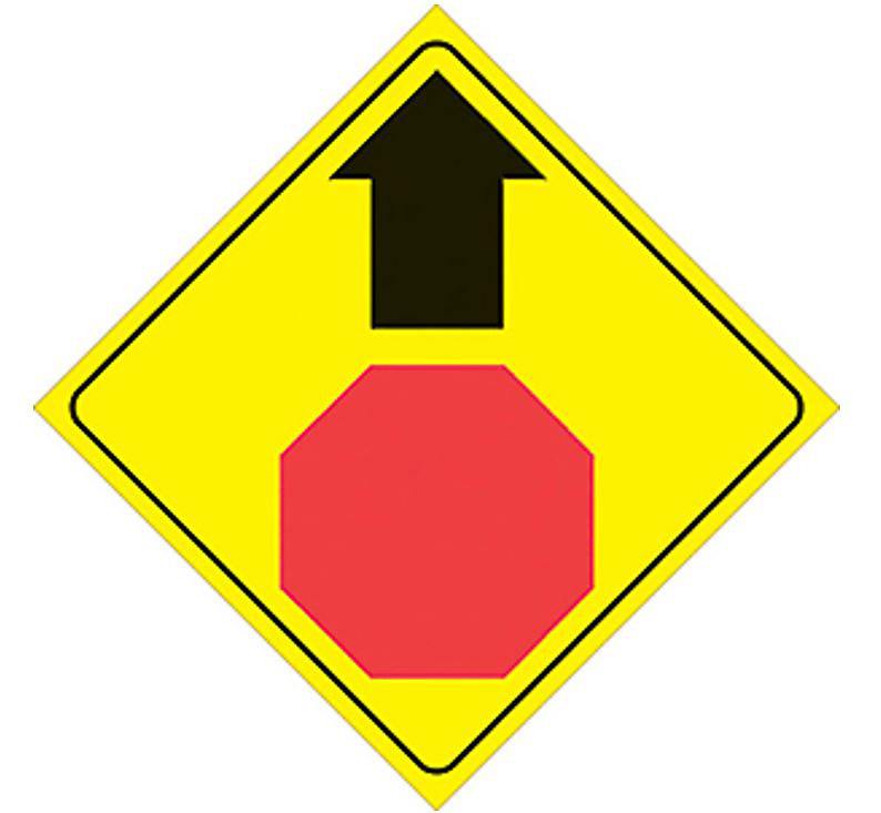 Stop Sign Ahead traffic sign