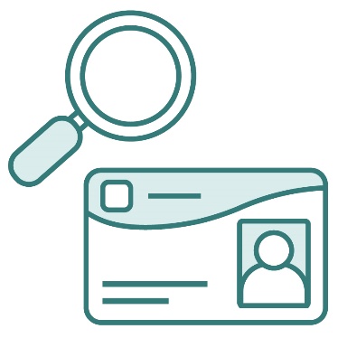 A magnifying glass looking at a Companion Card.