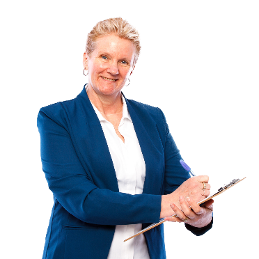 A person writing on a clipboard.