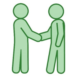 2 people shaking hands.