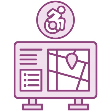 A disability icon above a sign.