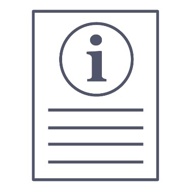 A document with an information icon on it.