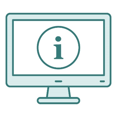 A computer screen with an information icon on it.