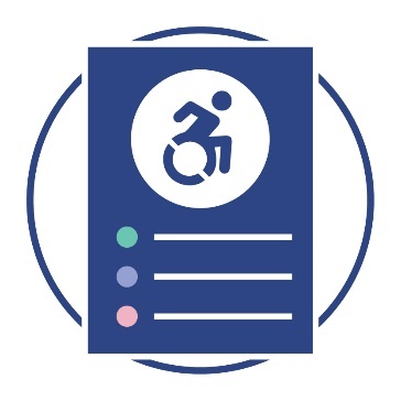 A document with a disability icon on it.