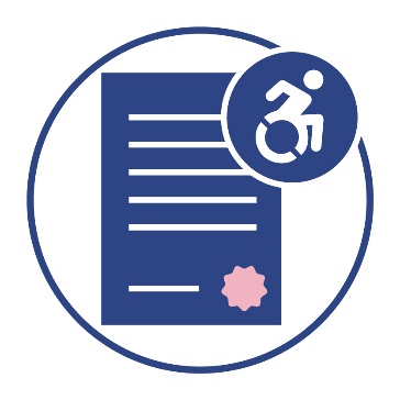 A document with a disability icon.