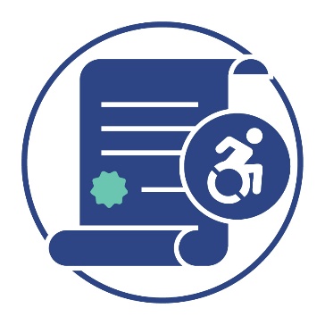 A law document with a disability icon.