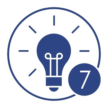 A lightbulb next to the number 7.