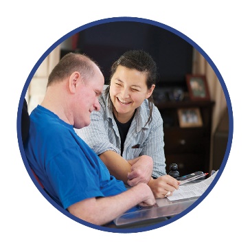 A person supporting someone.