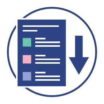 A document next to an arrow pointing down.