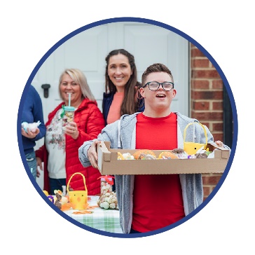 A person with disability taking part in a community event.