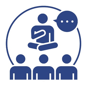 An icon of an Elder speaking to a group of people.