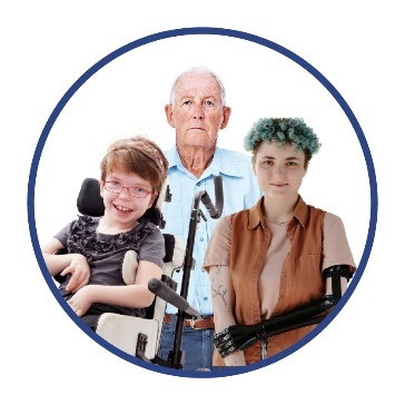 3 people with disability with different ages.