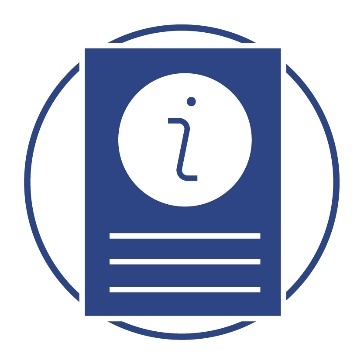 A document with an information icon on it.