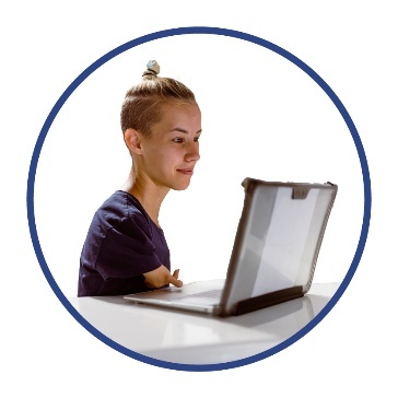 A person with disability using a laptop. 